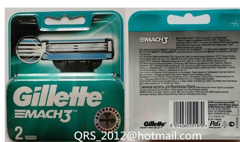 Mach3 razor blade refills 2 cartridges -Russian package