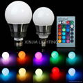 5W RGB LED Bulbs 85-265V Remote Control with E14/E27 Base 2