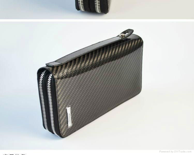 3K twill high end carbon fiber TPU Men's coated Clutches new style for Men Long  2