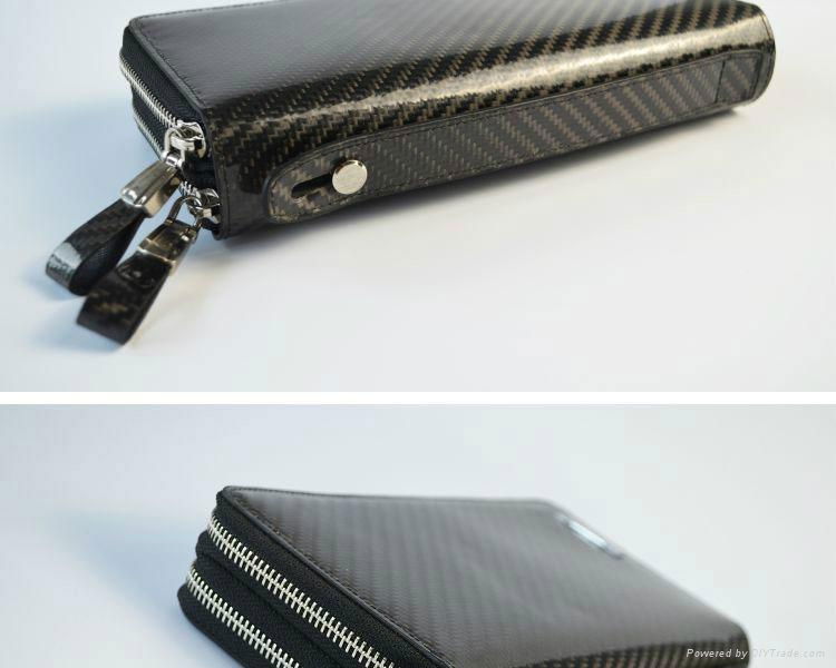 3K twill high end carbon fiber TPU Men's coated Clutches new style for Men Long  3