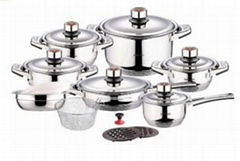 Swiss Inox Si-7000 18-Piece Stainless Steel Cookware Set