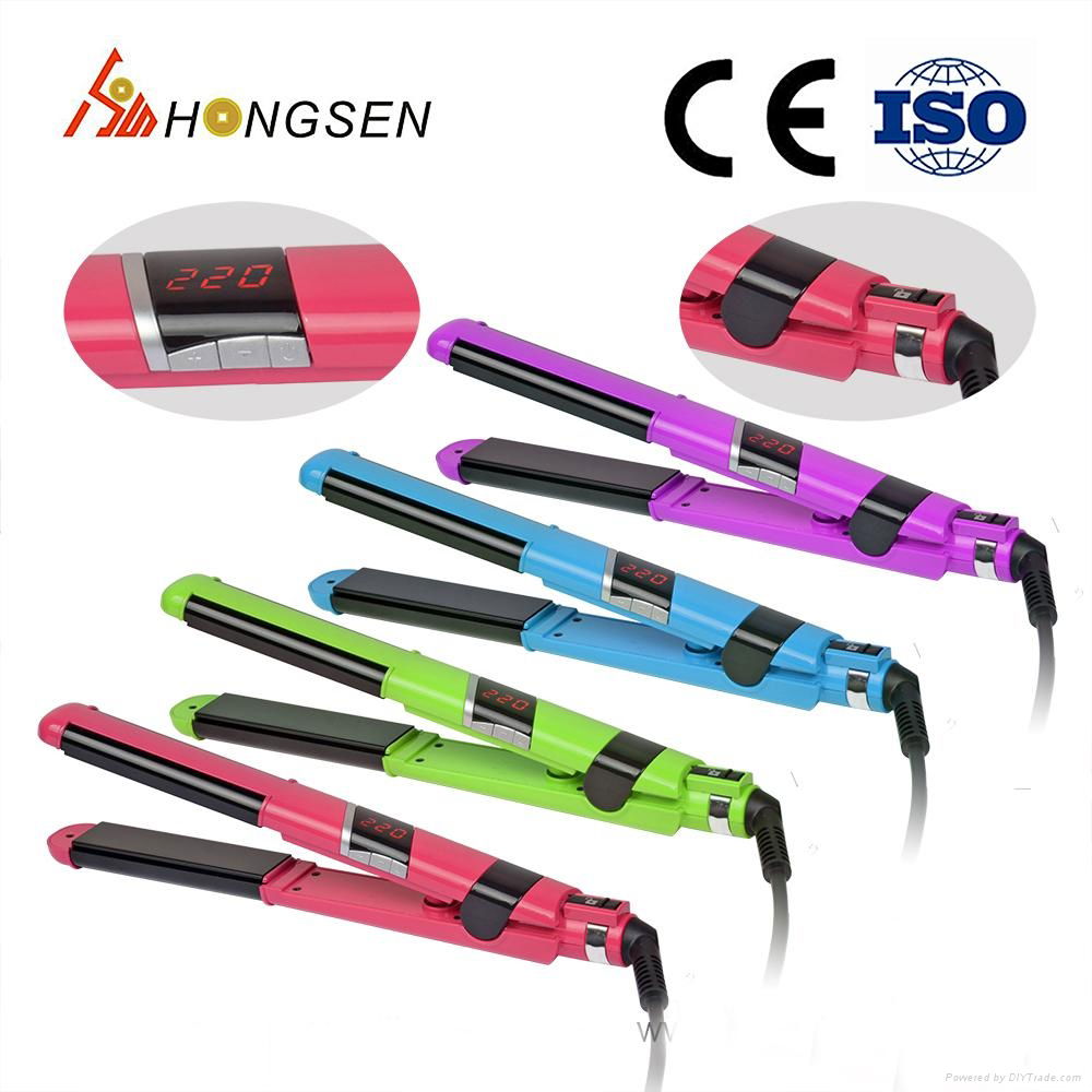 Hot sale in Europe High-grade 1inch titanium power cord flat iron HS-028