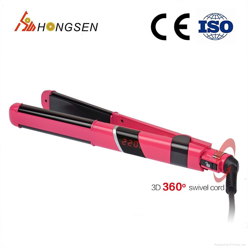 Hot sale in Europe High-grade 1inch titanium power cord flat iron HS-028 5