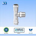 Stainless Steel Tee with male thread pipe Fitting 1