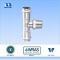 Stainless Steel Tee with male thread pipe Fitting
