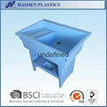 Blue plastic wash sink