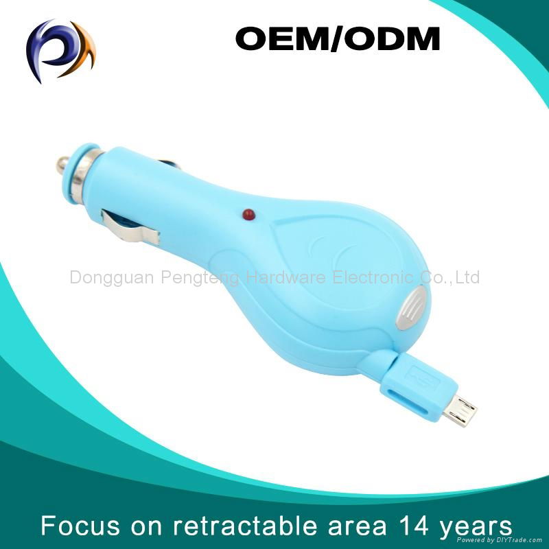 Professional Mobile Phone Universal Retractable Car Charger For your Selection 2