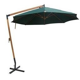 3M*3M Outdoor Wooden Hanging Patio Umbrella with Cross Base 3