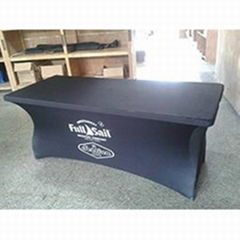 stretch table cloth with spandex fabric for advertising promtion use