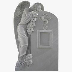 White Marble Weeping Angel Tombstones