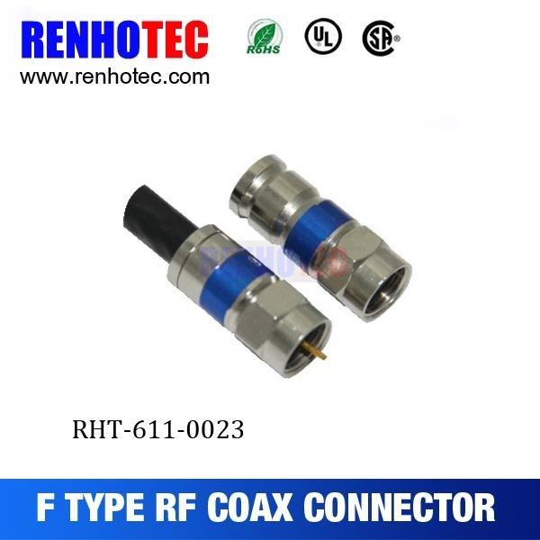high performance male plug f compression rg6 cable connector