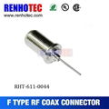 straight pin electrical coaxial connector f nickel plating for rg174 wire assemb