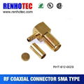 50 ohm SMA Jack R/A crimp terminal connectors for coaxial cable RG174 1