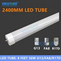 G13 R17d Fa8 8ft LED tube light 36w 2400mm