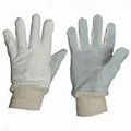 Cheap Price Split Cowhide Lether Palm Knit Glove 1