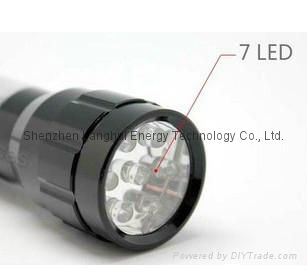 Solar Power Product Aluminium 7-LED Torch Light Green Energy 048-0 3