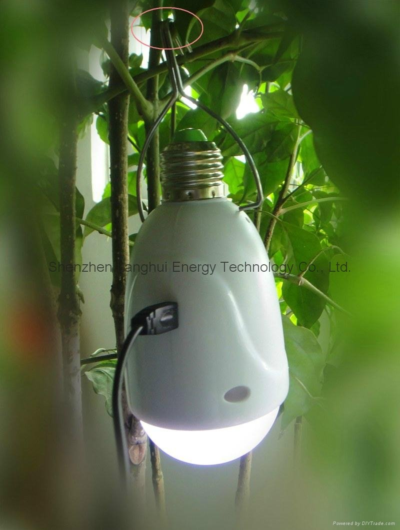 Solar Power Product Round LED Bulb Light with AC/Solar Multi-Function charger 2