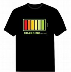 2016 good quality led t shirt light up and down equalizer panel music t shirt
