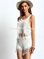 clothing apparel summer latest tassels two pieces women tank top and shorts set 1