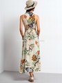 factory clothing wholesale button floral print swing women long maxi dress 2