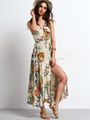 factory clothing wholesale button floral print swing women long maxi dress 3