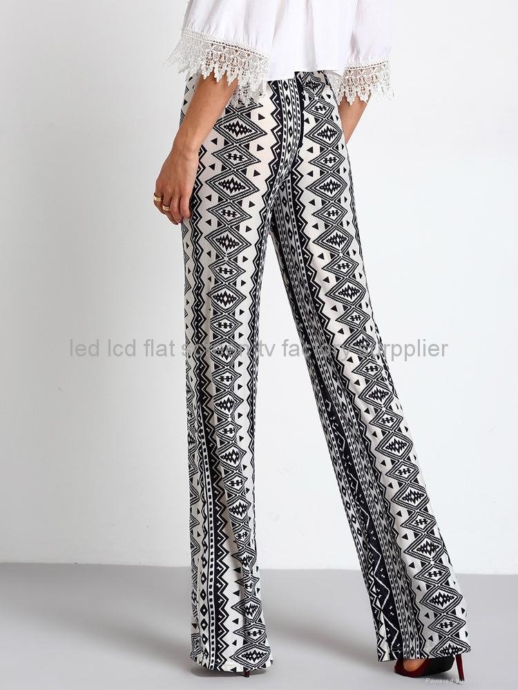 fashion clothing vintage flowy thin maxi long straight woman trousers 2016 5