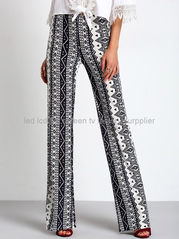 fashion clothing vintage flowy thin maxi long straight woman trousers 2016