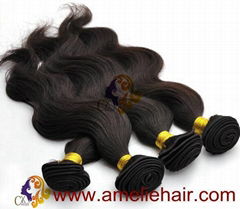 100% human hair natural color straight human hair extensions