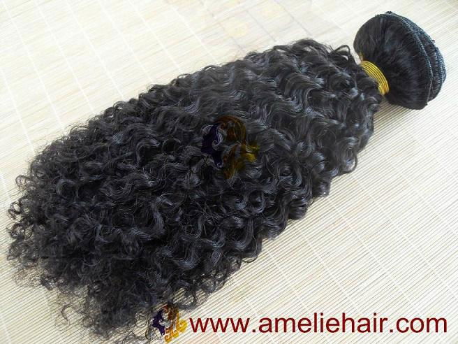 100% human hair natural color straight human hair extensions 3