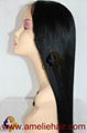 100% human hair straight natural color lace front wigs 2