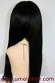 100% human hair straight natural color lace front wigs 4