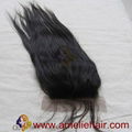 100% human hair pieces lace closures natural color 4