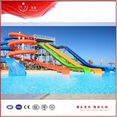 Hot sale Combination of spiral water slides and wavy slides