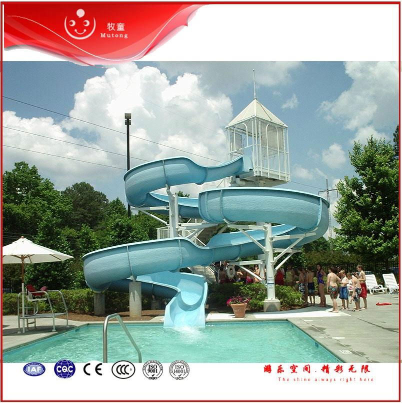 Hot sale Combination of spiral water slides and wavy slides 2