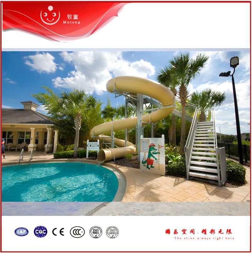 Hot sale Combination of spiral water slides and wavy slides 4