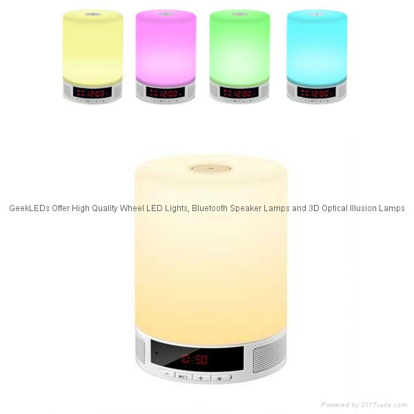 Bluetooth Dimmble Color LED Lamp With Bluetooth Speaker Clock