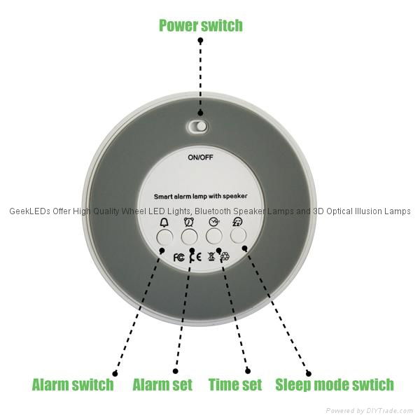 Bluetooth Dimmble Color LED Lamp With Bluetooth Speaker Clock 2