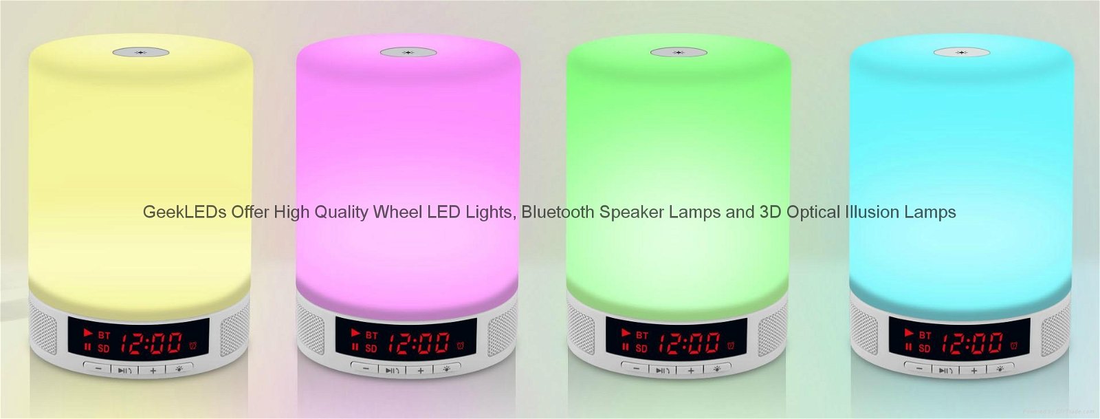 Bluetooth Dimmble Color LED Lamp With Bluetooth Speaker Clock 3