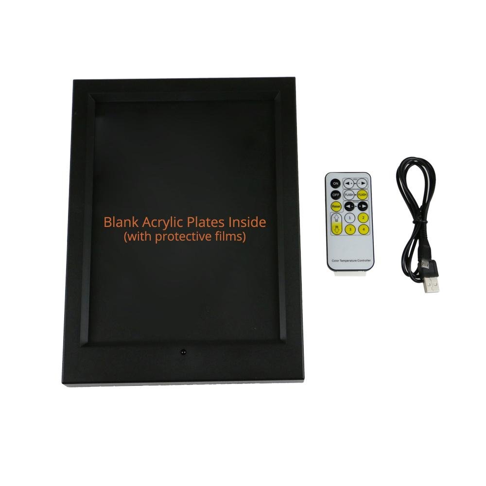 LED Photo Frame with Blank Acrylic Plate 7 RGB Lights IR Remote TDL-PP 2