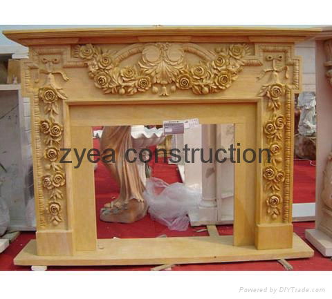 Marble Statue fireplace mantel