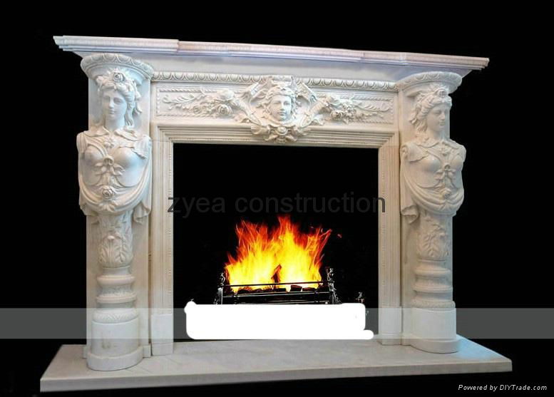 Marble Statue fireplace mantel 3