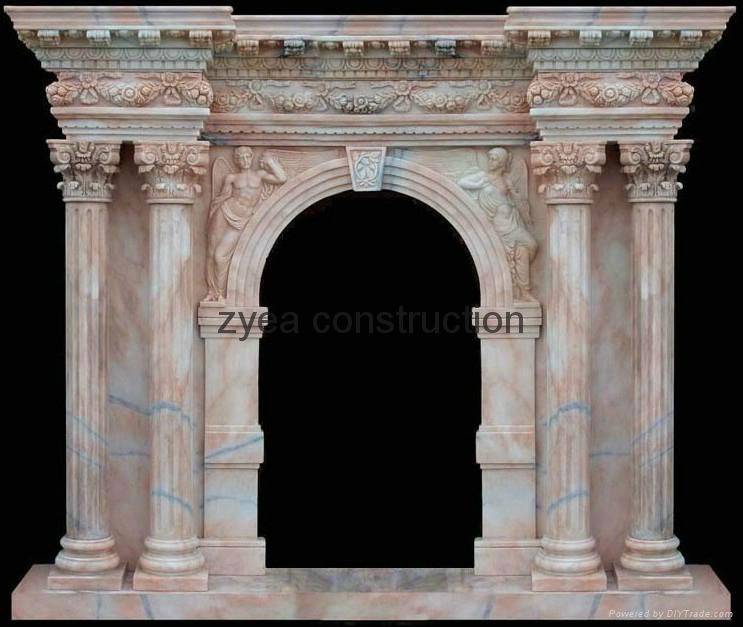 Marble Statue fireplace mantel 5