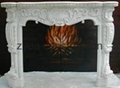 Large marble fireplace mantel