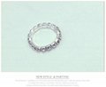 2015 fashion Bright Silver Plated Elastic Imitation Diamond Rings Shining Full C 3