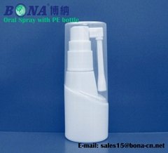 Pharmaceutical packaging 30ml HDPE bottle with oral spray pump with 15days