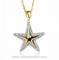 Wholesale Fashion Star Charm Pendant Necklace,Star Pendant Necklace