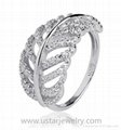 925 silver jewelry leaf ring,leaves
