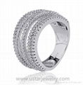 Fashion design rhinestone multi-layer open ring