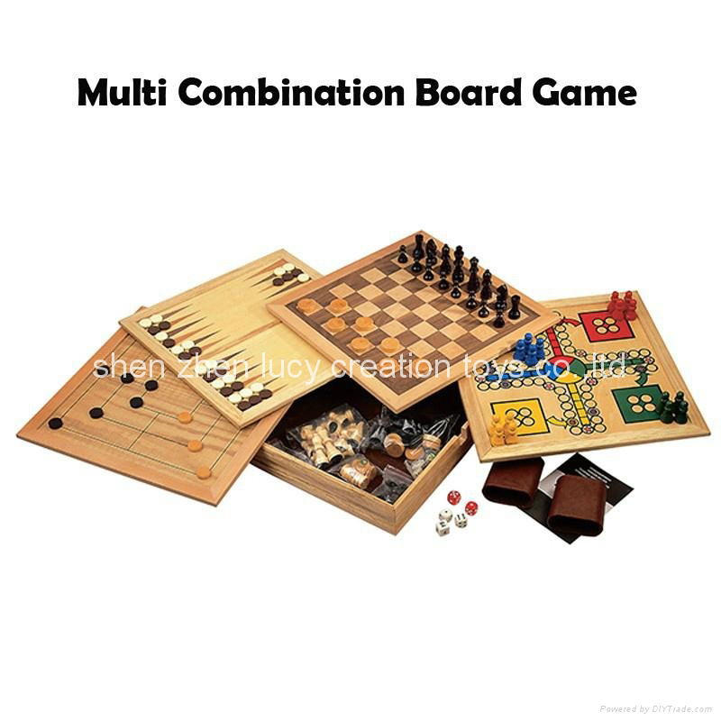 Multi Combined 6 in 1 Travel Wooden Board Game Manufacturer  3