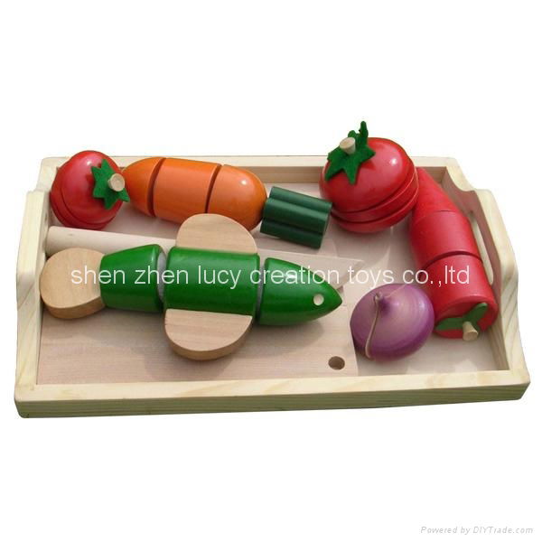 Child Kitchen Wood Vegetables Toy 4